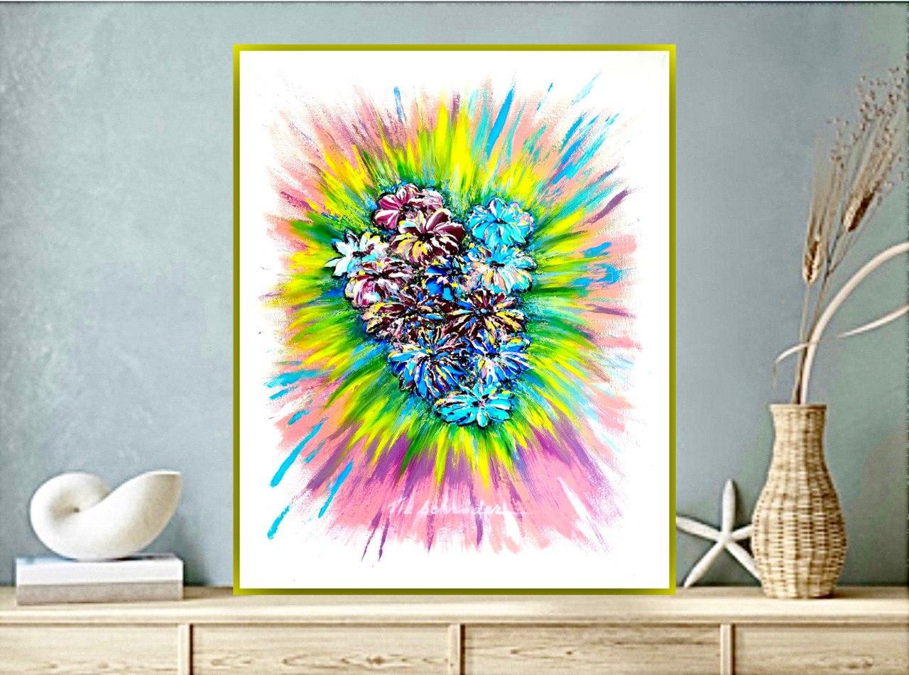 Ha llegado la primavera. Pintura al óleo semiabstracta de expresionismo floral. Regala Arte. en venta 14