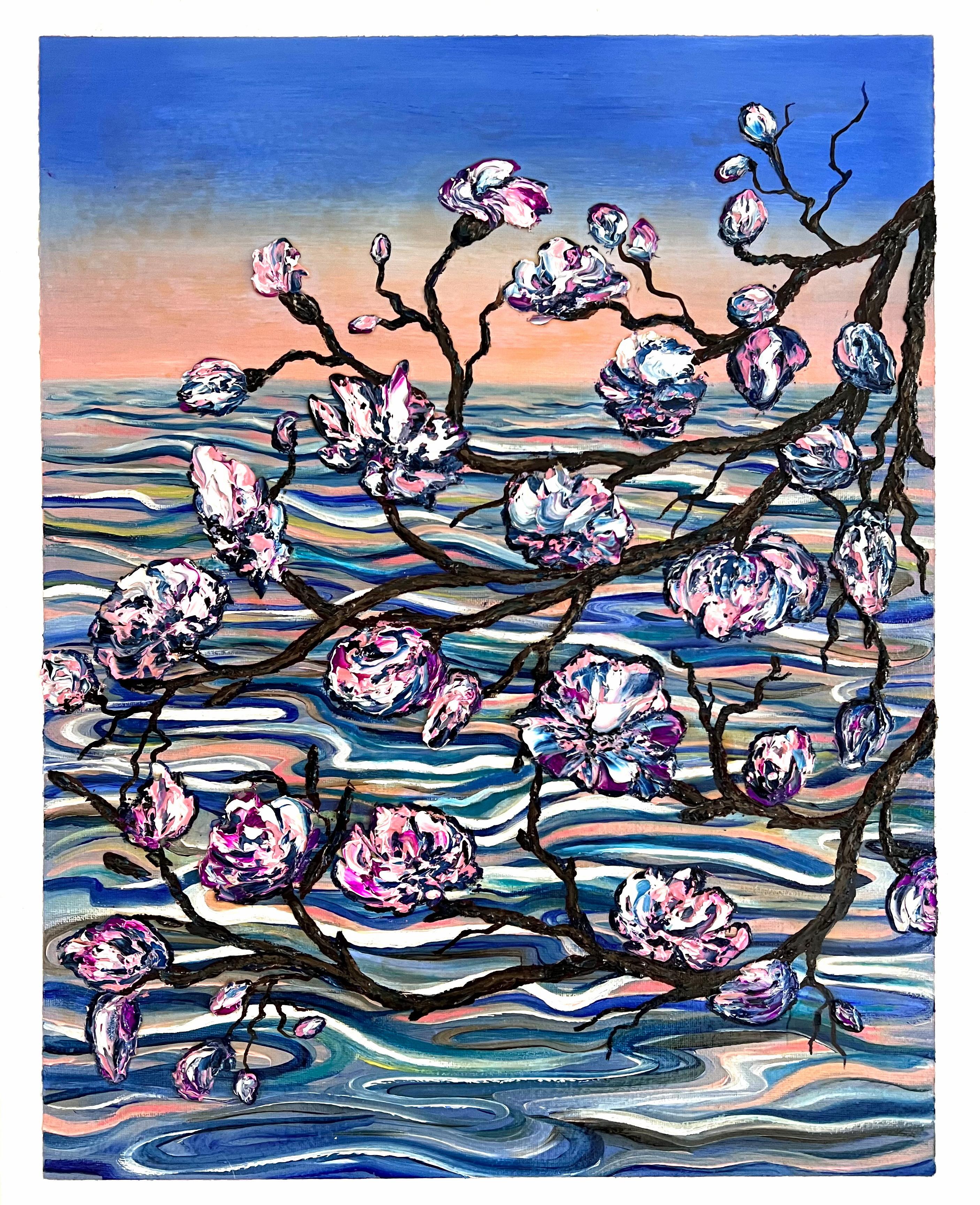 Vik Schroeder  Landscape Painting – Tokio. Meeresfront des Sumida-Fluss.
