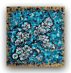 Triptych "Melodies of the Day"/ Floral 3d impasto painting / abstract moody art-