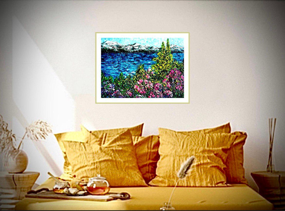 Walensee. Impression von Heidiland. Originales Öl- Impasto-Gemälde, Impressionismus. im Angebot 4