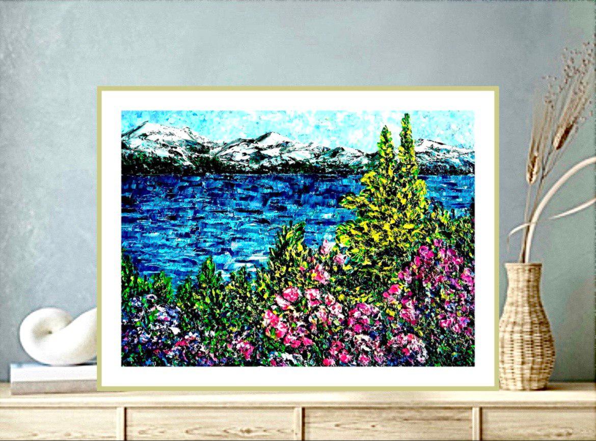 Walensee. Impression von Heidiland. Originales Öl- Impasto-Gemälde, Impressionismus. im Angebot 5