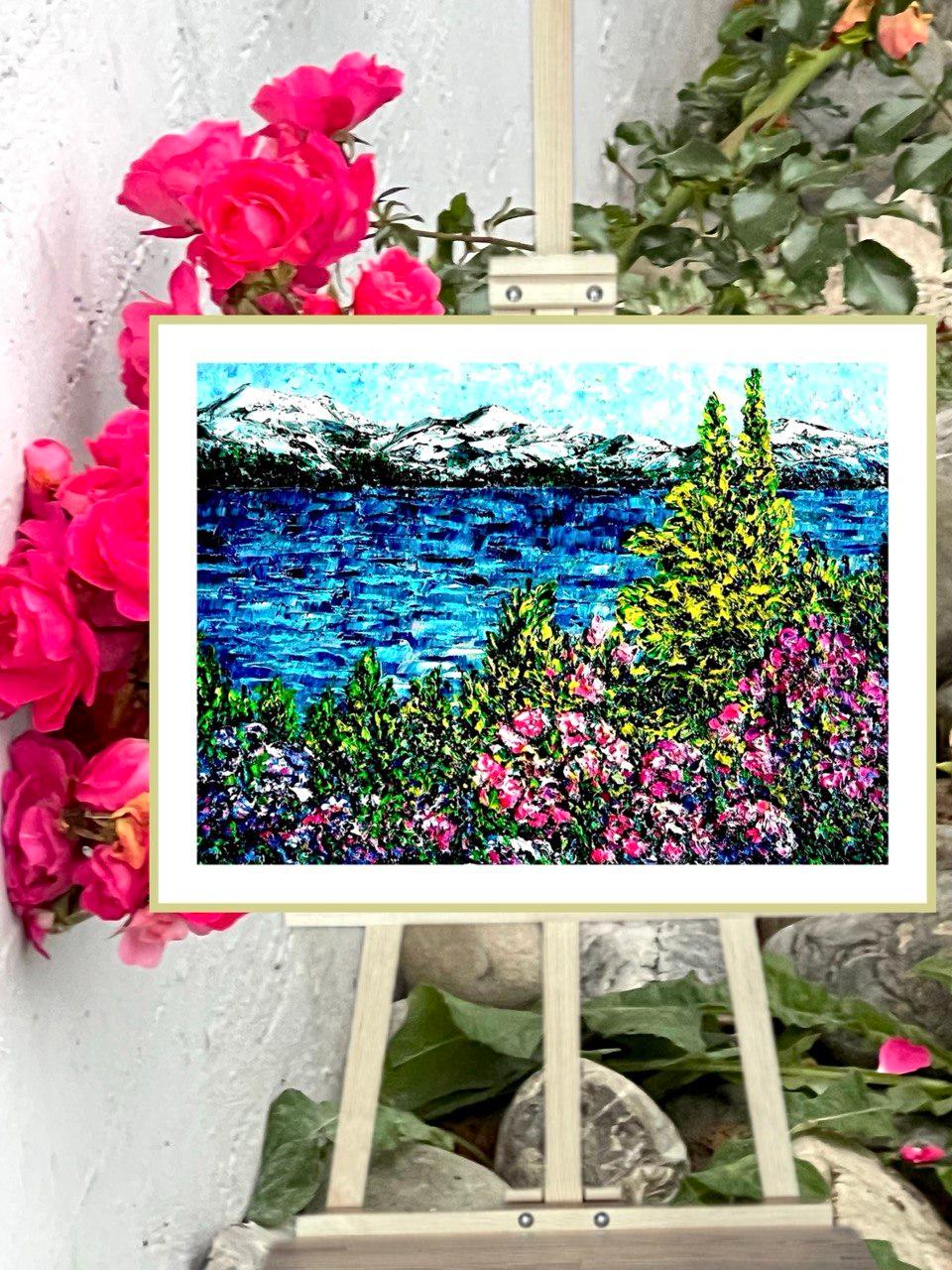 Walensee. Impression von Heidiland. Originales Öl- Impasto-Gemälde, Impressionismus. im Angebot 6