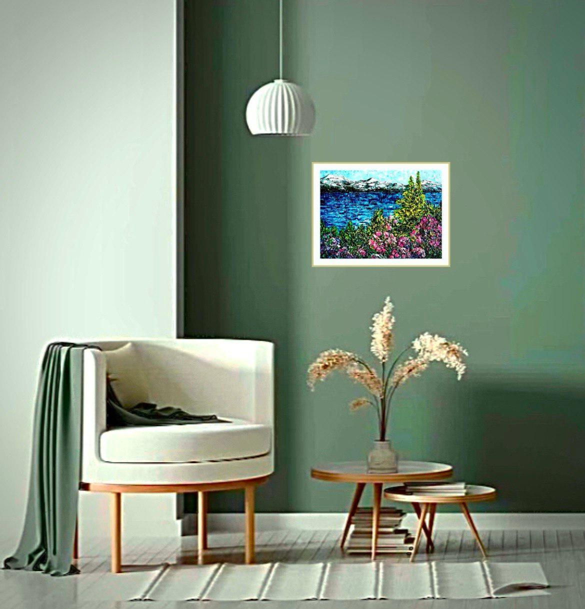 Walensee. Impression von Heidiland. Originales Öl- Impasto-Gemälde, Impressionismus. im Angebot 7