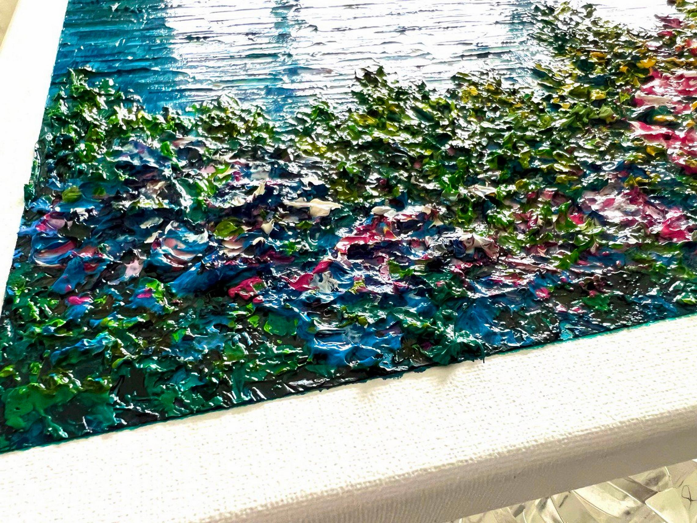 Walensee. Impression von Heidiland. Originales Öl- Impasto-Gemälde, Impressionismus. im Angebot 3