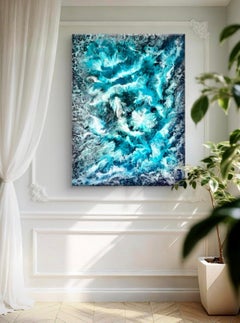 Water and Sky dancing. Interior Abstract / Clouds in the blue ocean / Sea, waves
