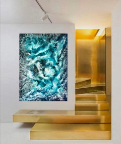 Water and Sky dancing. Interior Abstract / Clouds in the blue ocean / Sea, waves