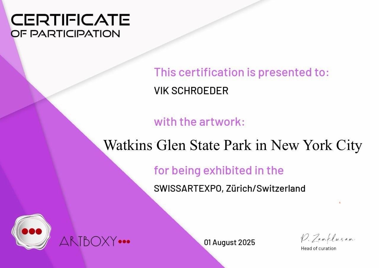 Watkins Glen State Park in New York City. Impasto Impressionismus Ölgemälde. im Angebot 14