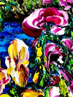 Watkins Glen State Park in New York City. Impasto impressionism 3d oil painting.