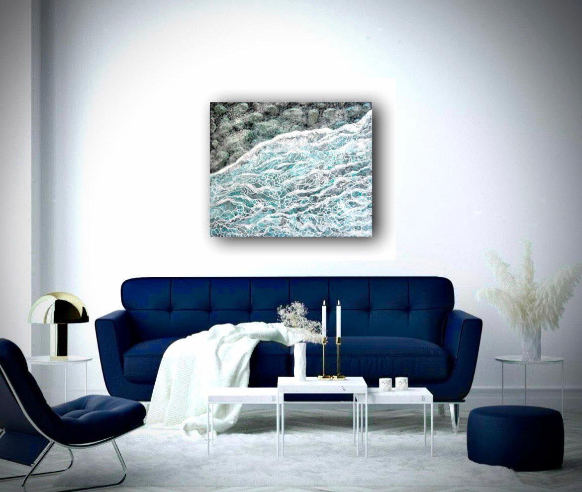 Wave of Renewal // Abstract painting / Sea  / Water / For Sale 5