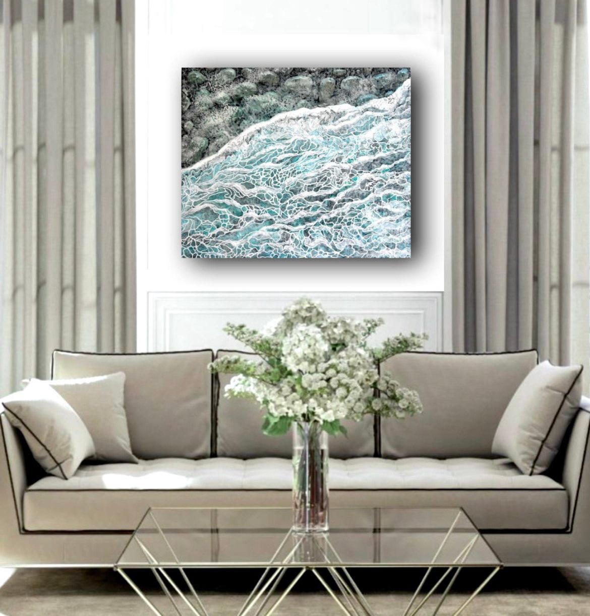 Wave of Renewal // Abstract painting / Sea  / Water / For Sale 9