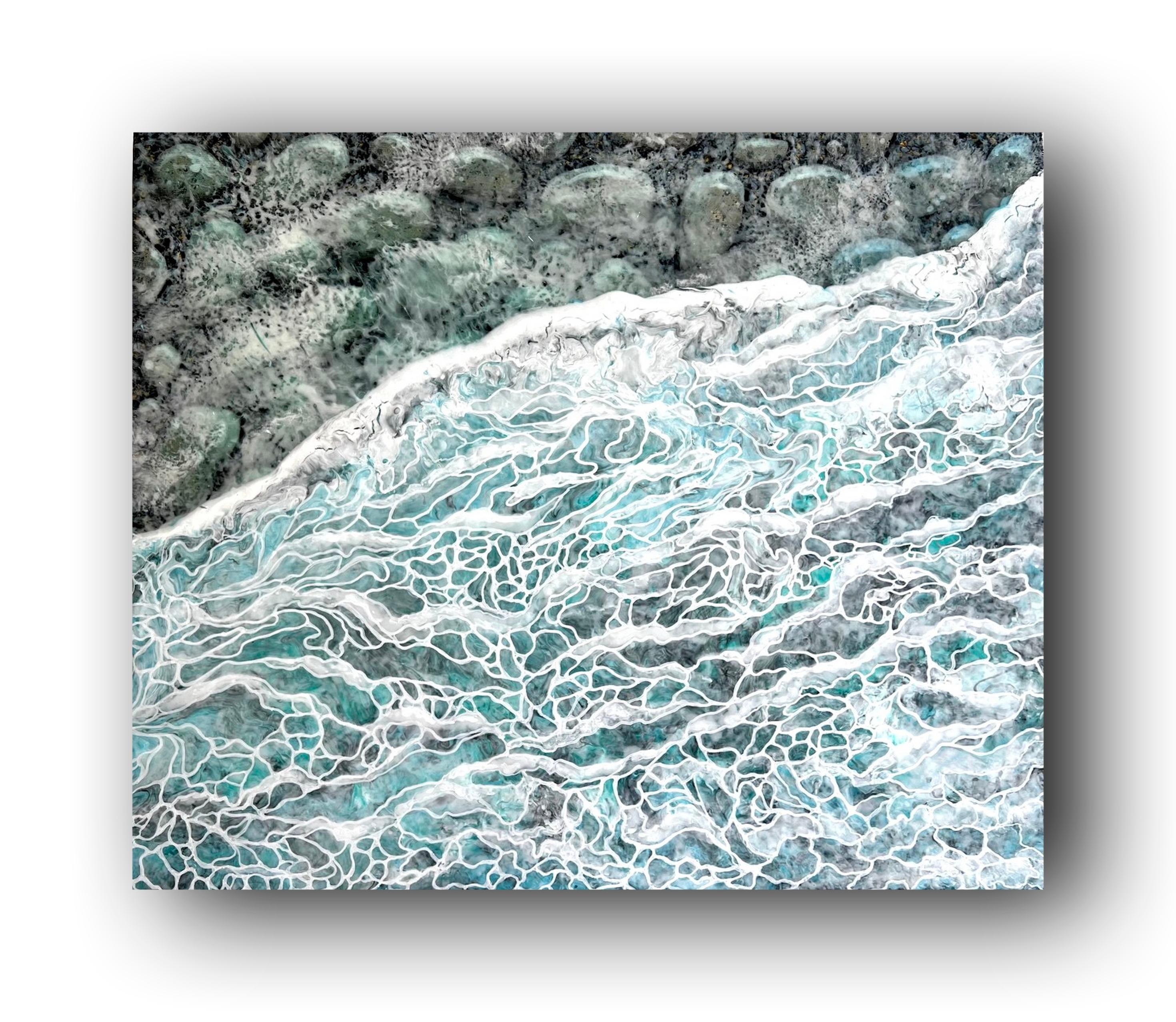 Wave of Renewal // Abstract painting / Sea  / Water / - Gray Abstract Painting by Vik Schroeder 