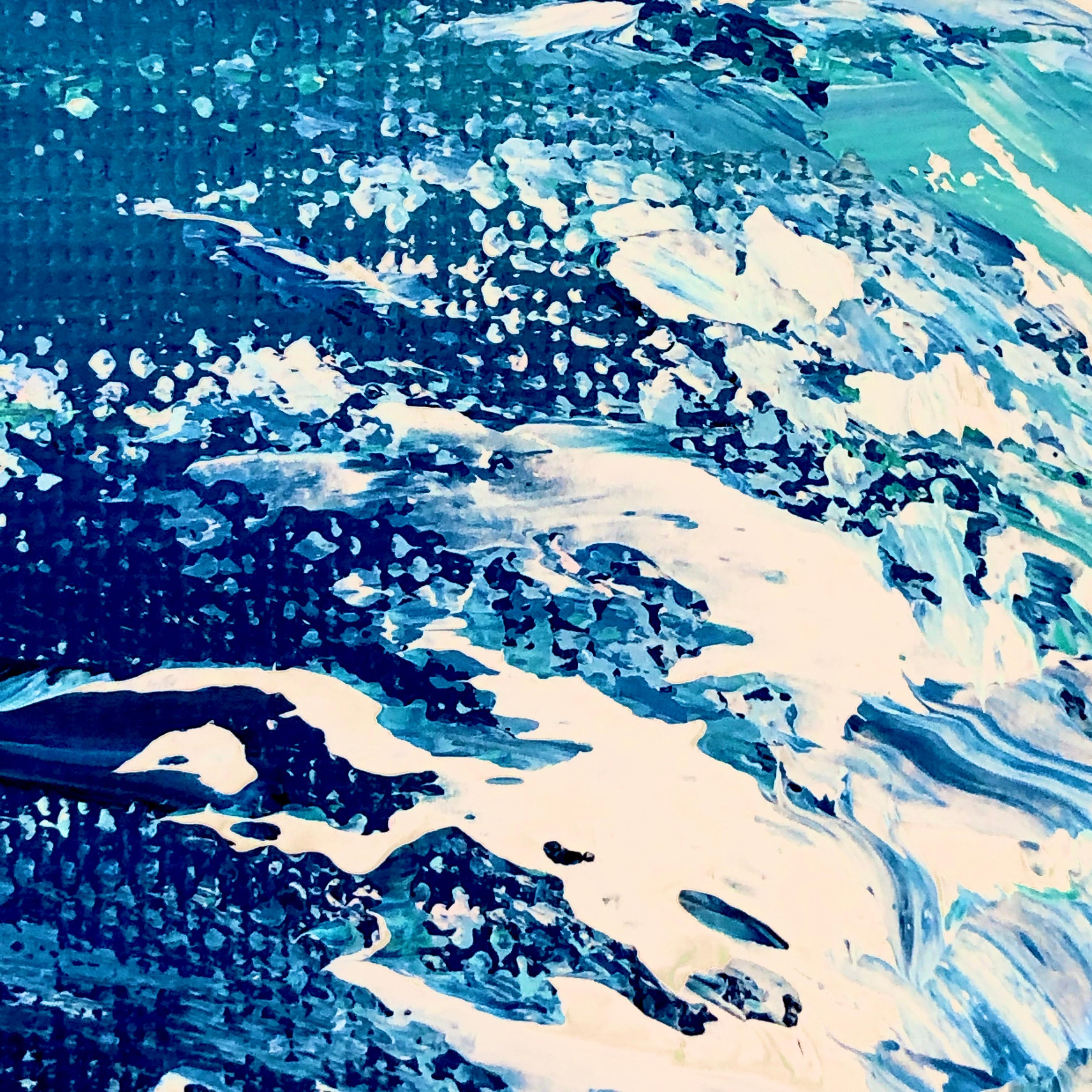 Wenn das Meer mit dem Himmel verschmilzt. Impressionismus Ölgemälde / Welle / Geschenkkunst. im Angebot 6
