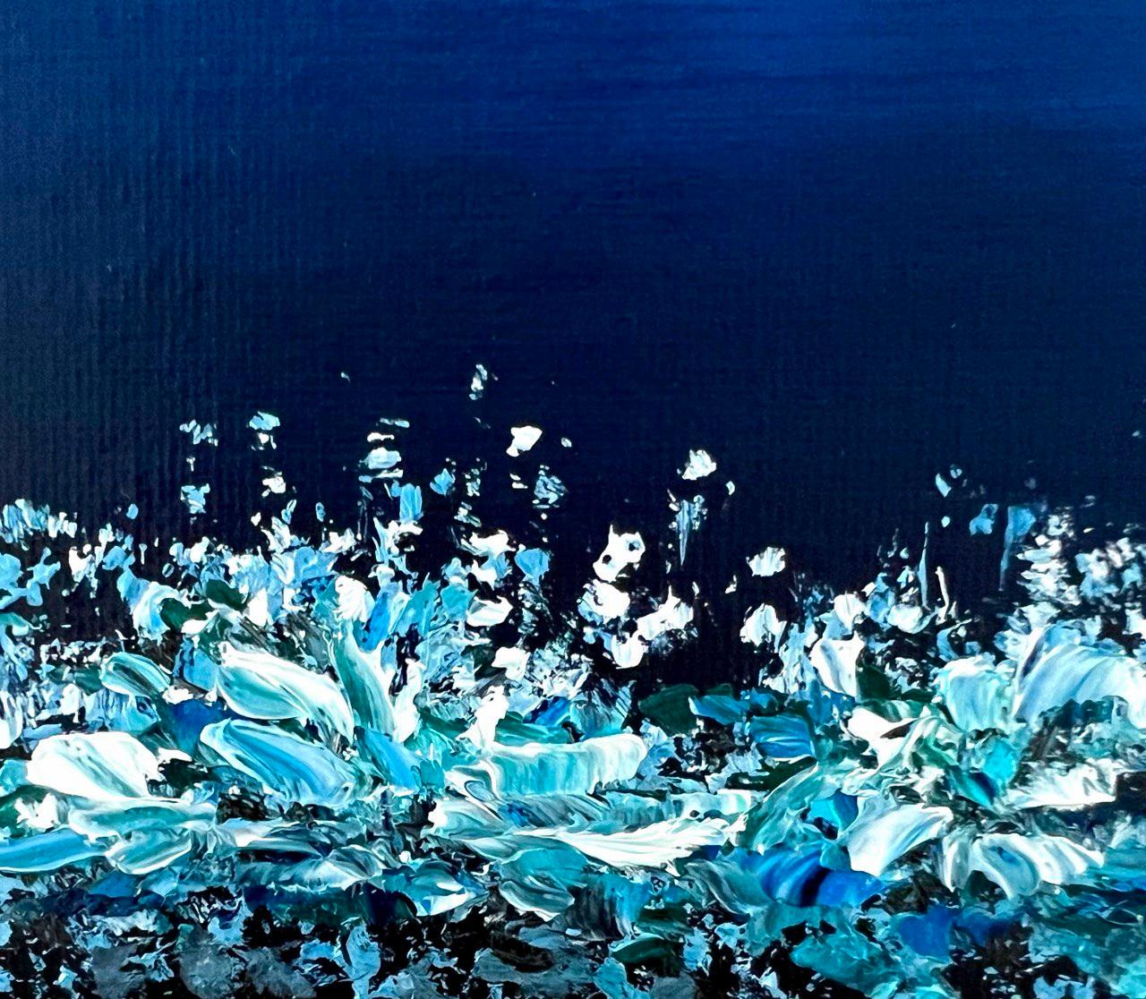 Fiaba d'inverno / Impressionismo / Olio / Inverno, neve, cielo, aurora boreale. in vendita 4