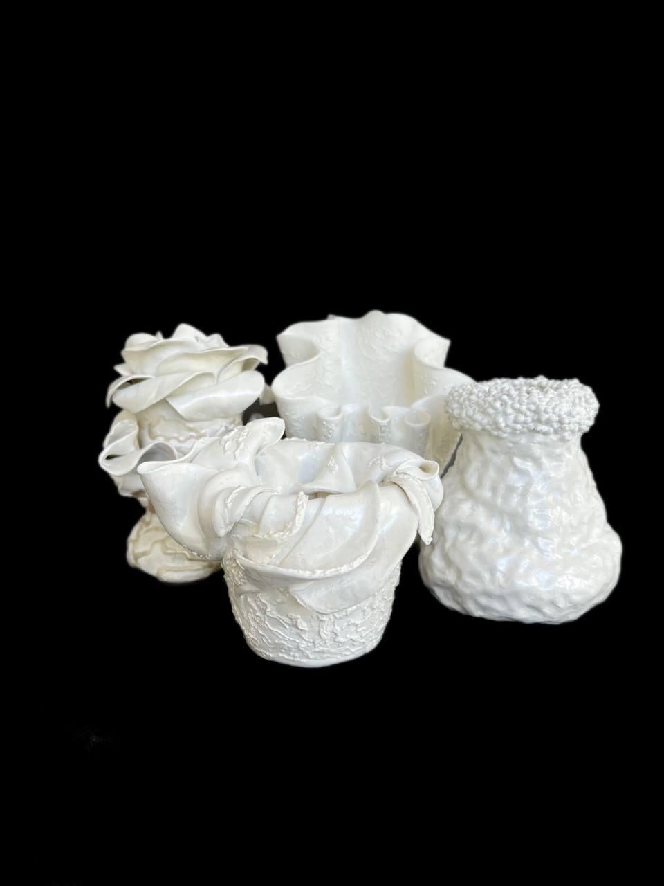  Set of 3 design vases «Faith, Hope, Love». Сeramics/ porcelain, Small sculpture For Sale 5