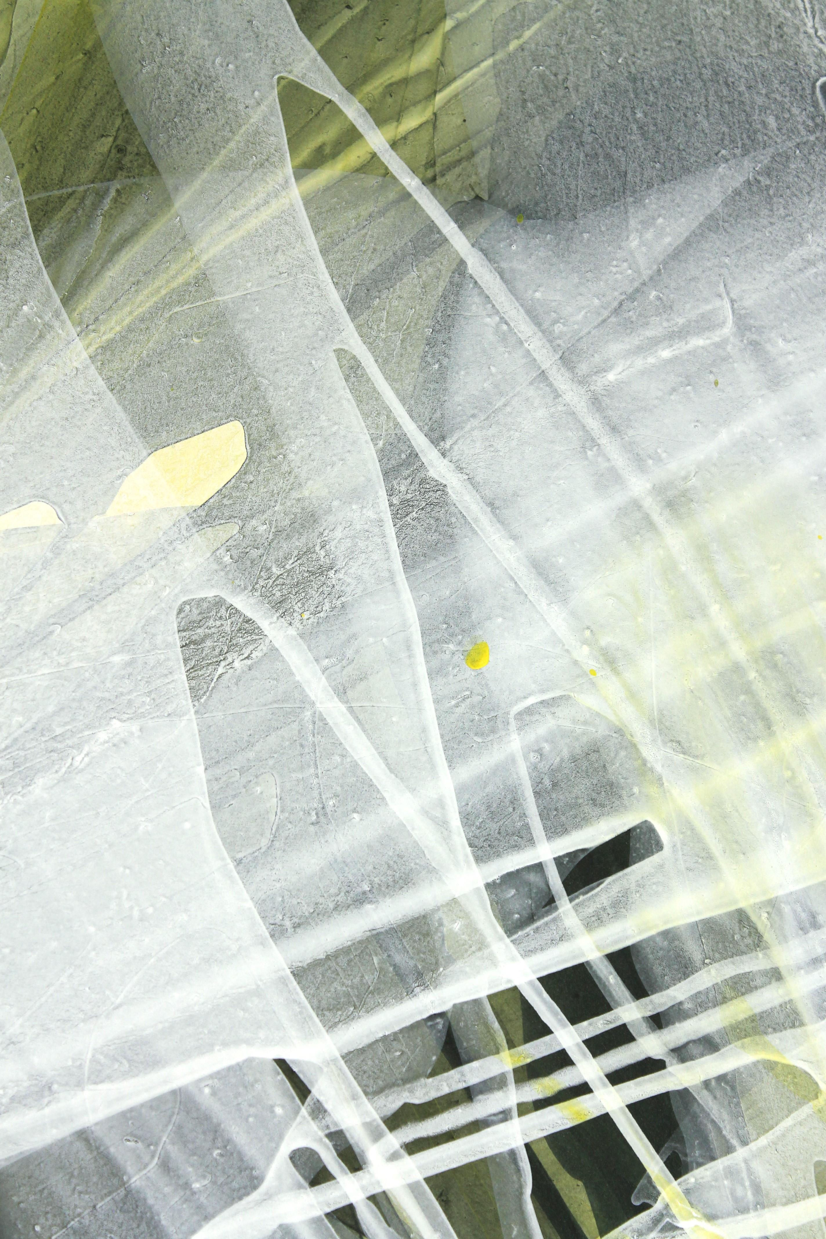 Greenery Floral Abstraction, acylic painting on synthetic paper For Sale 2