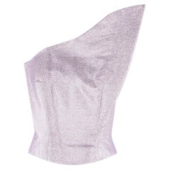 Vika Gazinskaya Metallic Asymmetric One-Shoulder Top