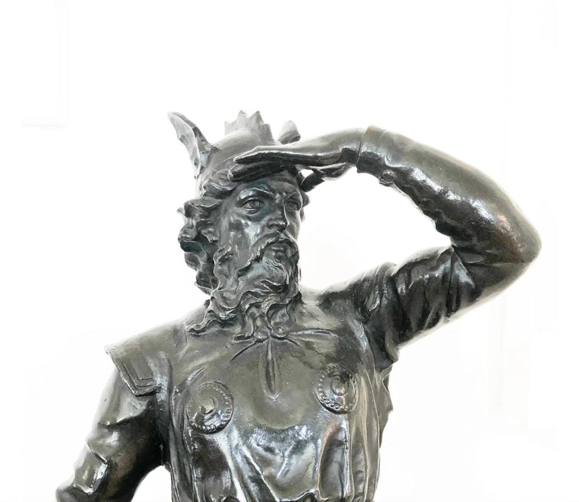 Viking at Stern Bronze Sculpture by Carl-Johan Dyfvermans, Antiques  For Sale 2