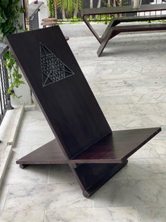 Chaise Viking unique en son genre en bois de teck