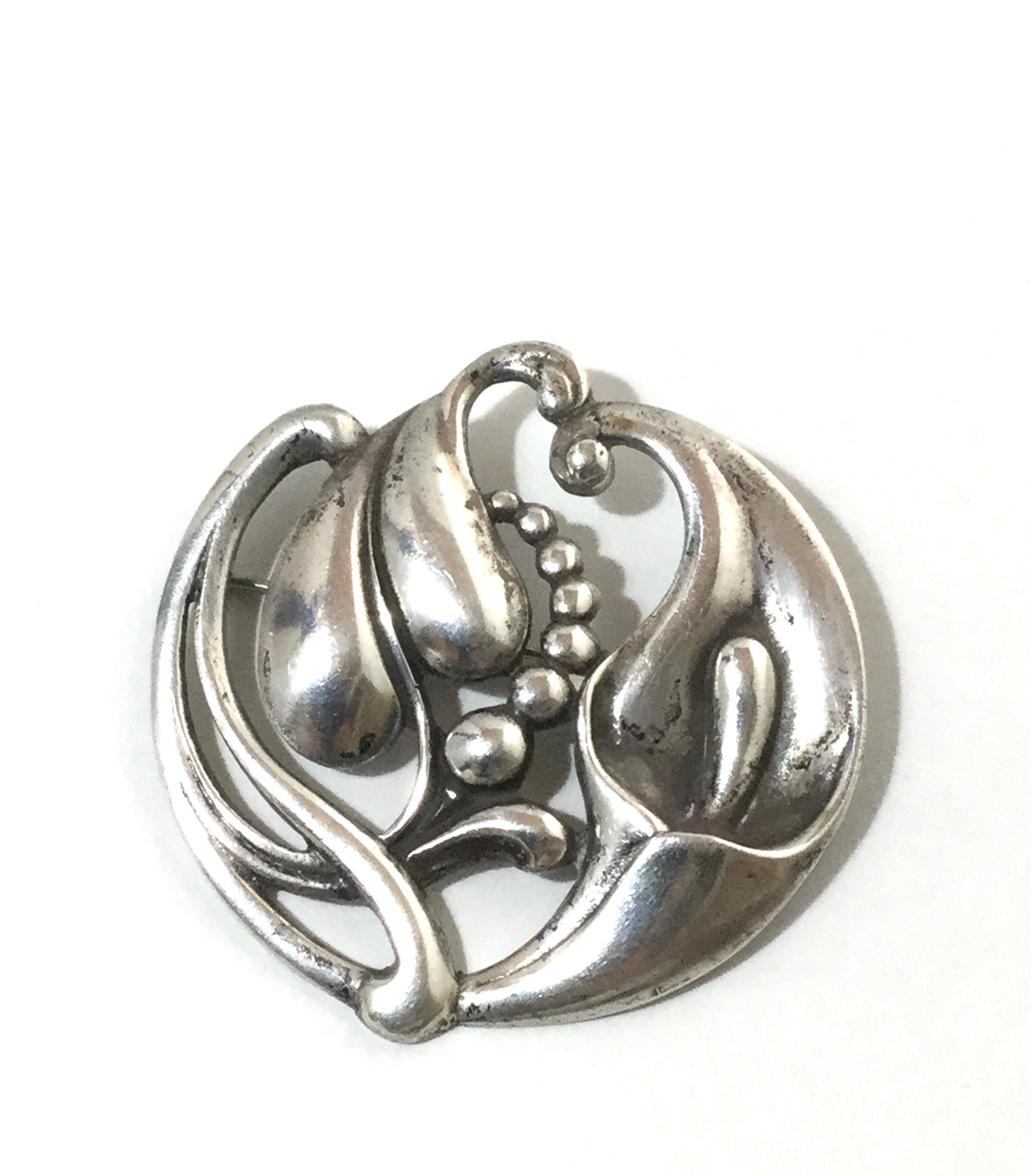 Viking Craft Art Deco Sterling Calla Lily Pin 1