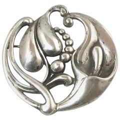 Viking Craft Art Deco Sterling Calla Lily Pin