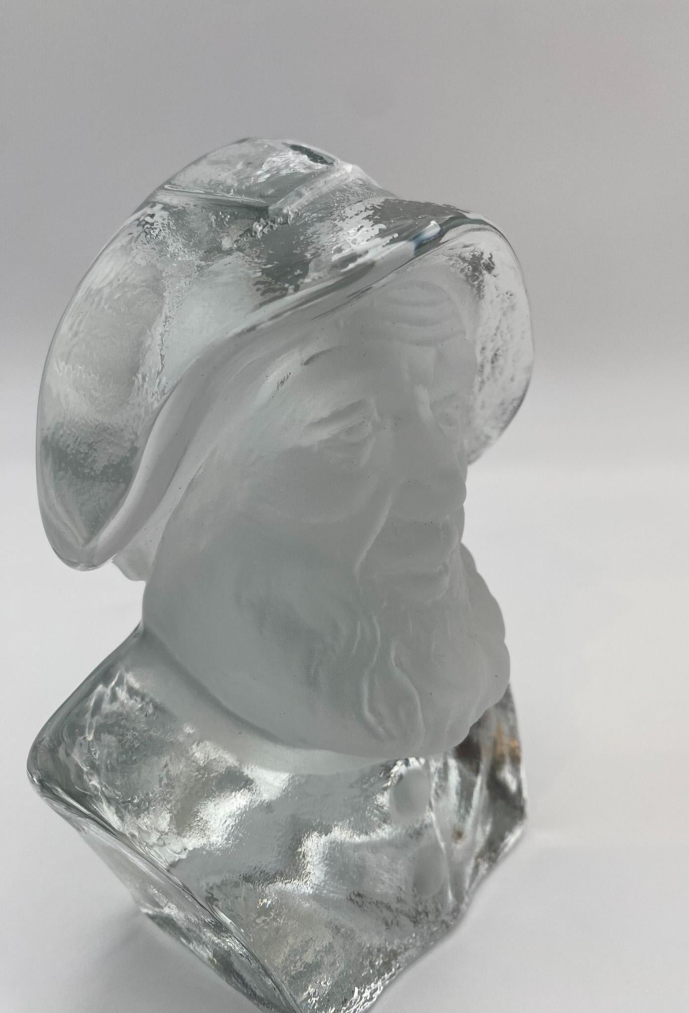 Viking Glass Fischer-Büste-Skulptur, Briefbeschwerer oder Buchstütze, Viking-Glas  Vereinigte Staaten im Angebot 4