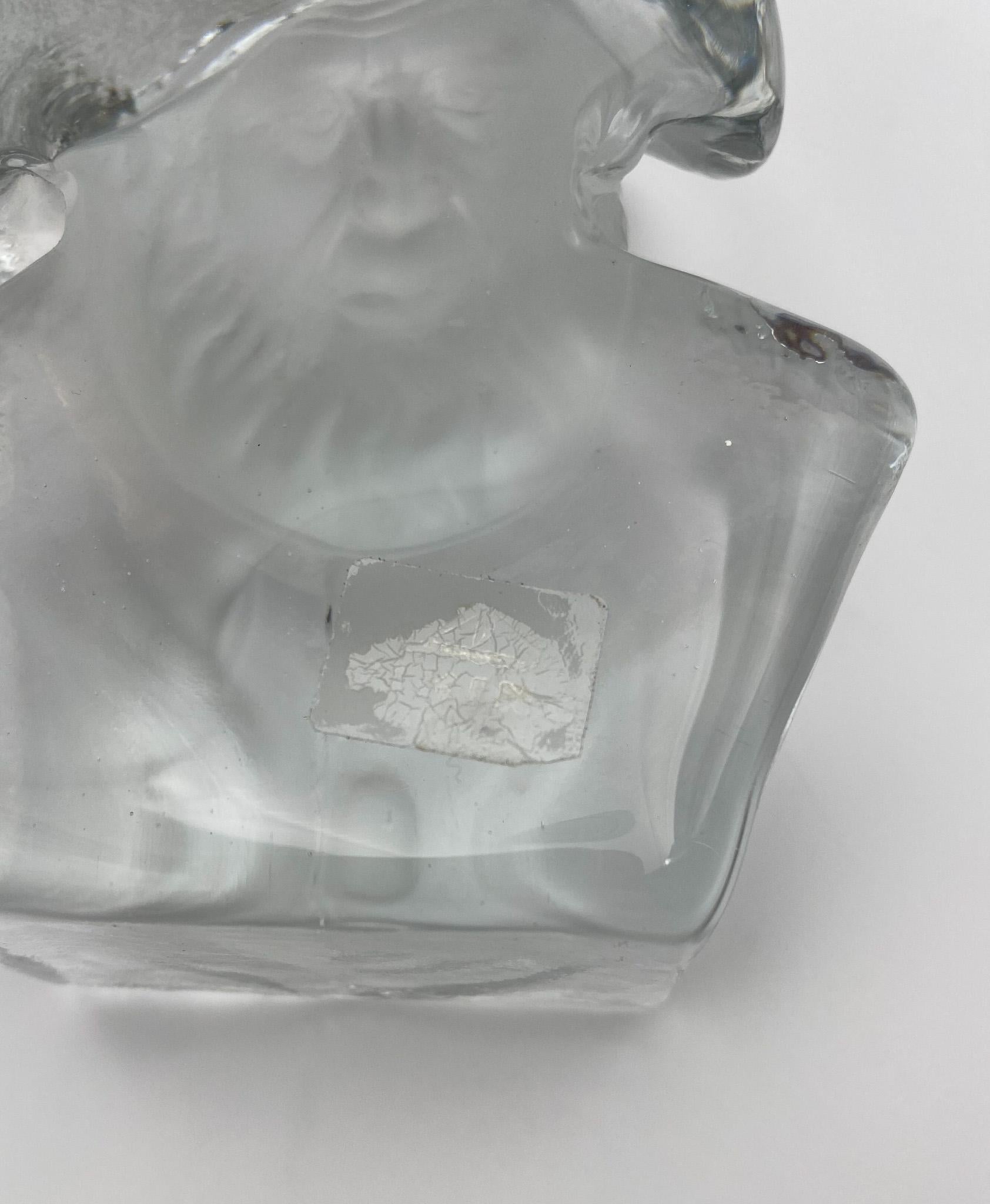 Viking Glass Fischer-Büste-Skulptur, Briefbeschwerer oder Buchstütze, Viking-Glas  Vereinigte Staaten (20. Jahrhundert) im Angebot