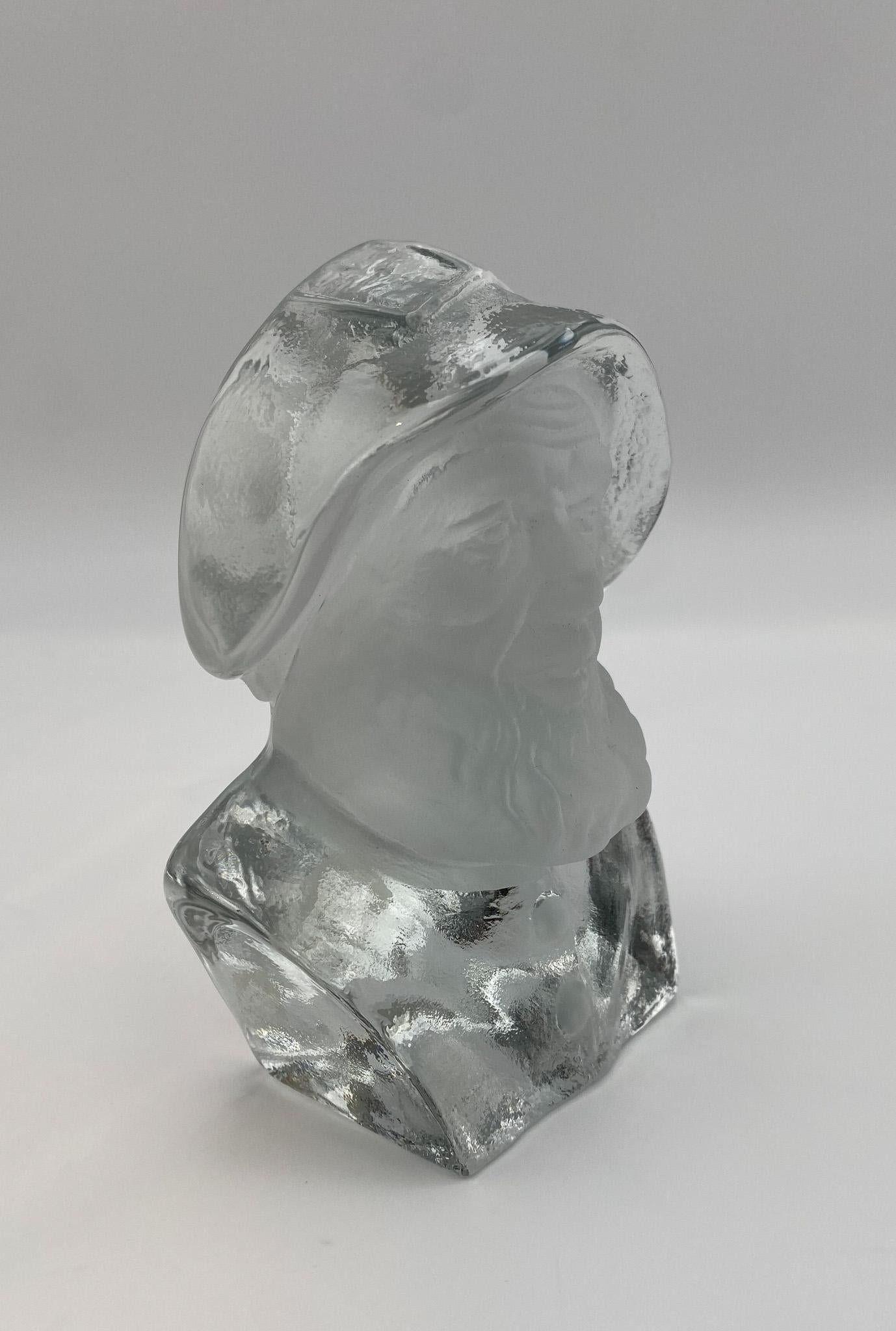 Viking Glass Fischer-Büste-Skulptur, Briefbeschwerer oder Buchstütze, Viking-Glas  Vereinigte Staaten im Angebot 3