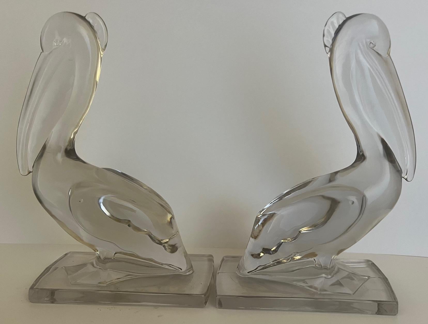 Viking Glass Pelican Bookends, Set of 2 4
