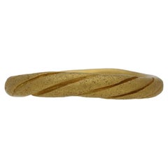 Antique Viking gold engraved faux twist ring, circa 9th-11th century AD.