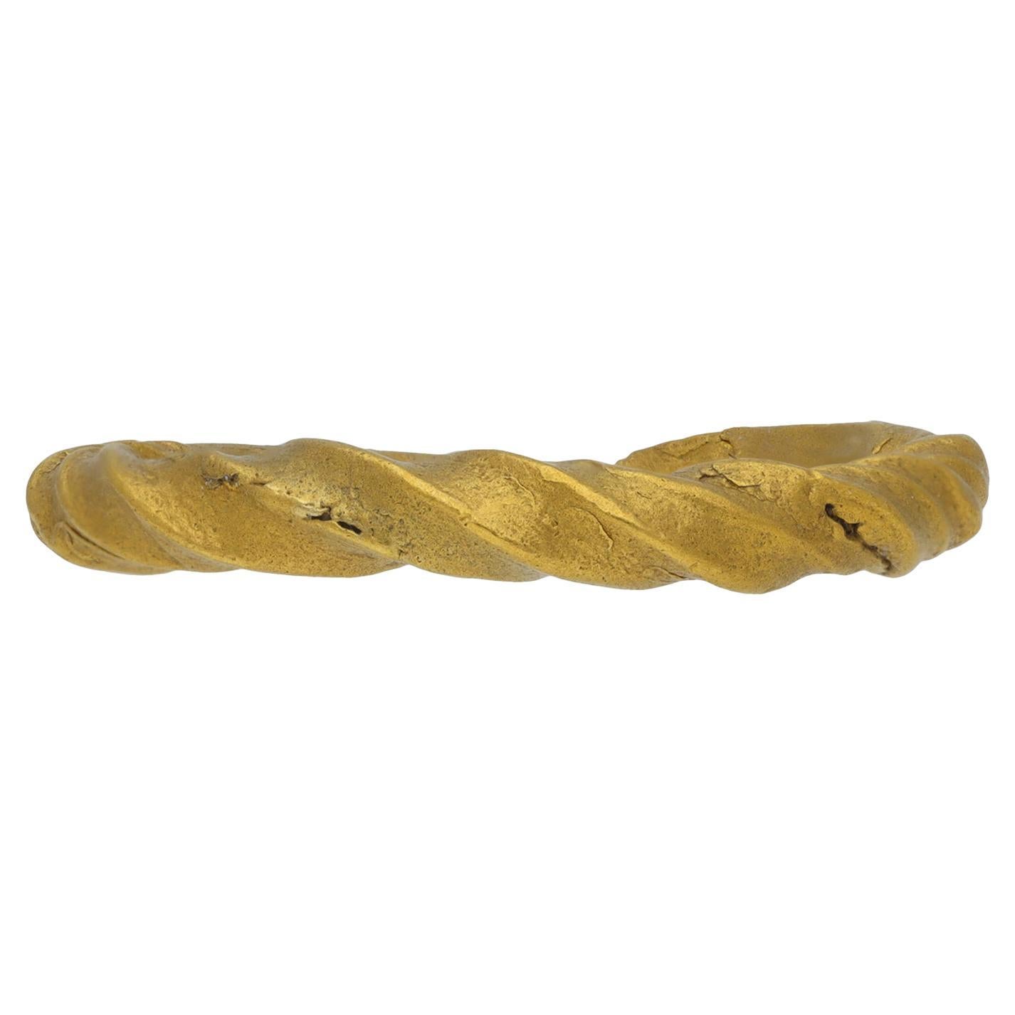 Viking Gold Penannular Twisted Ring, 9th-11th Century For Sale