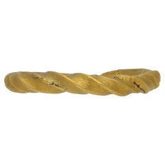 Antique Viking Gold Penannular Twisted Ring, 9th-11th Century