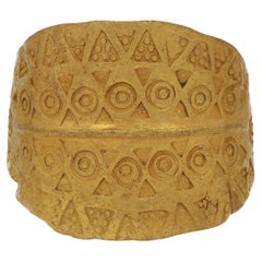 Antique Viking gold stamped ring, circa 9th-11th century AD