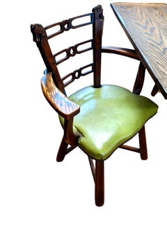 “Viking Oak” Dining Set, A Table with Eight “Horse Head” Chairs