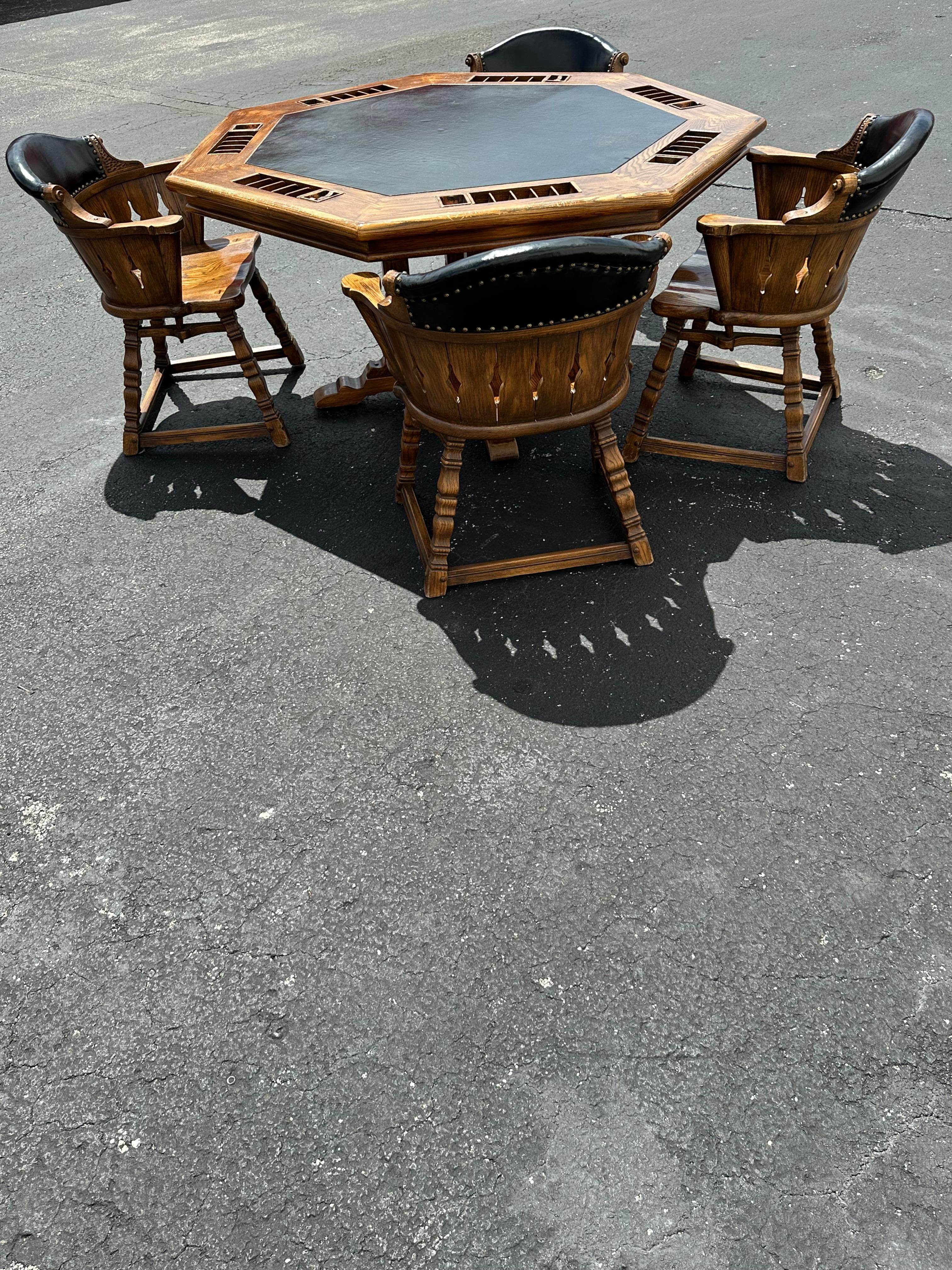 American Viking Oak Poker Table