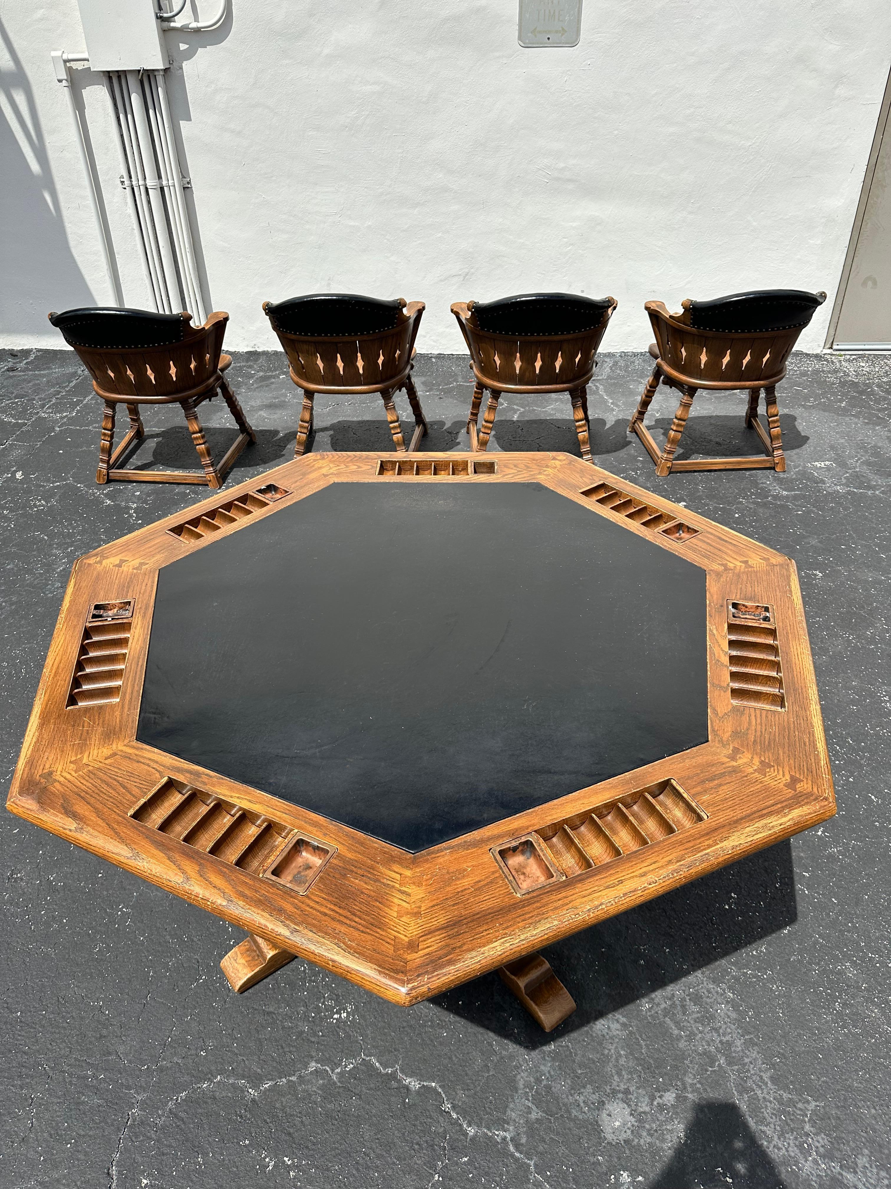 Late 20th Century Viking Oak Poker Table
