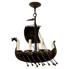 Vintage Viking Ship Chandelier