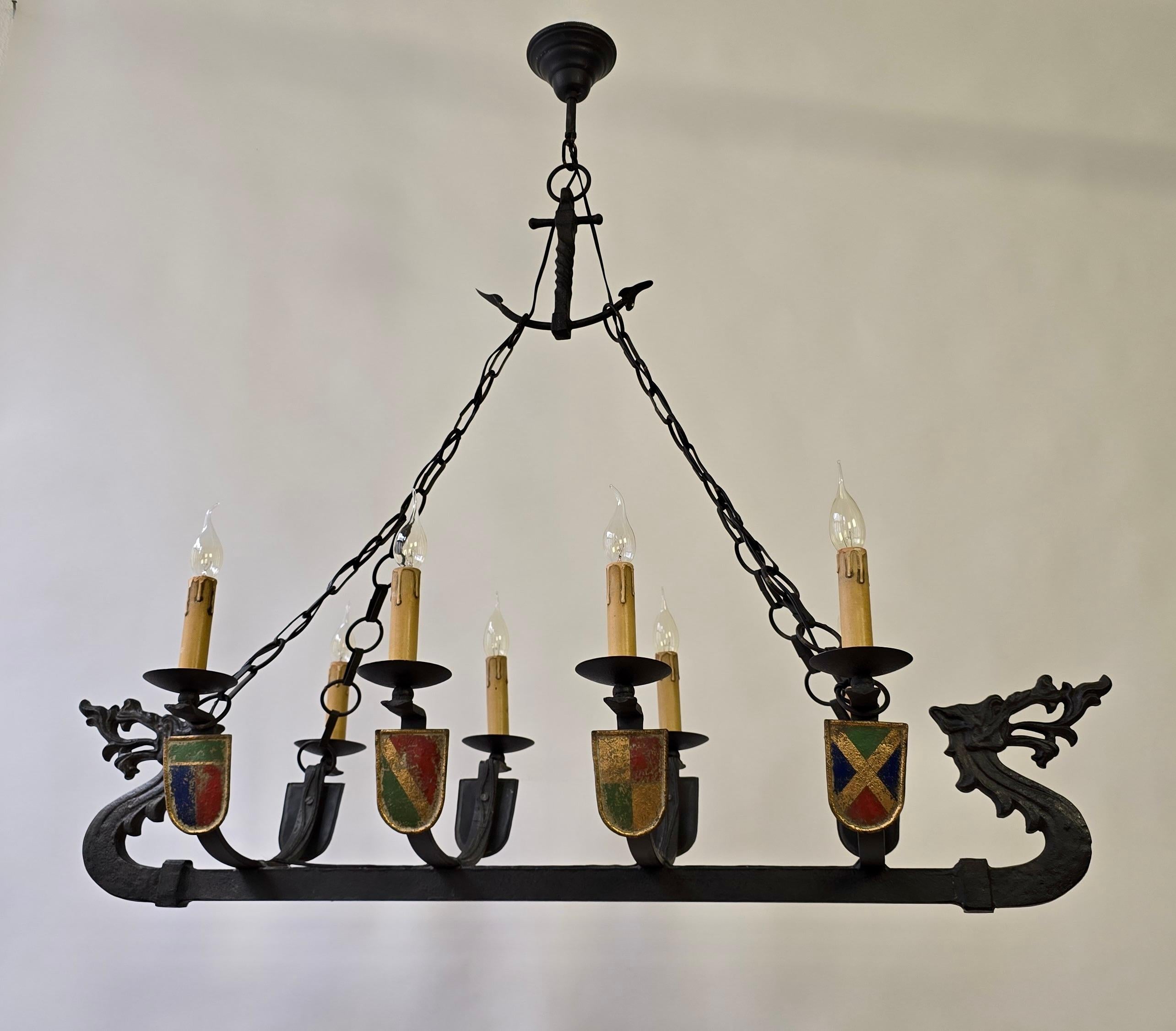 Viking Ship Dragon Boat Chandelier For Sale 3