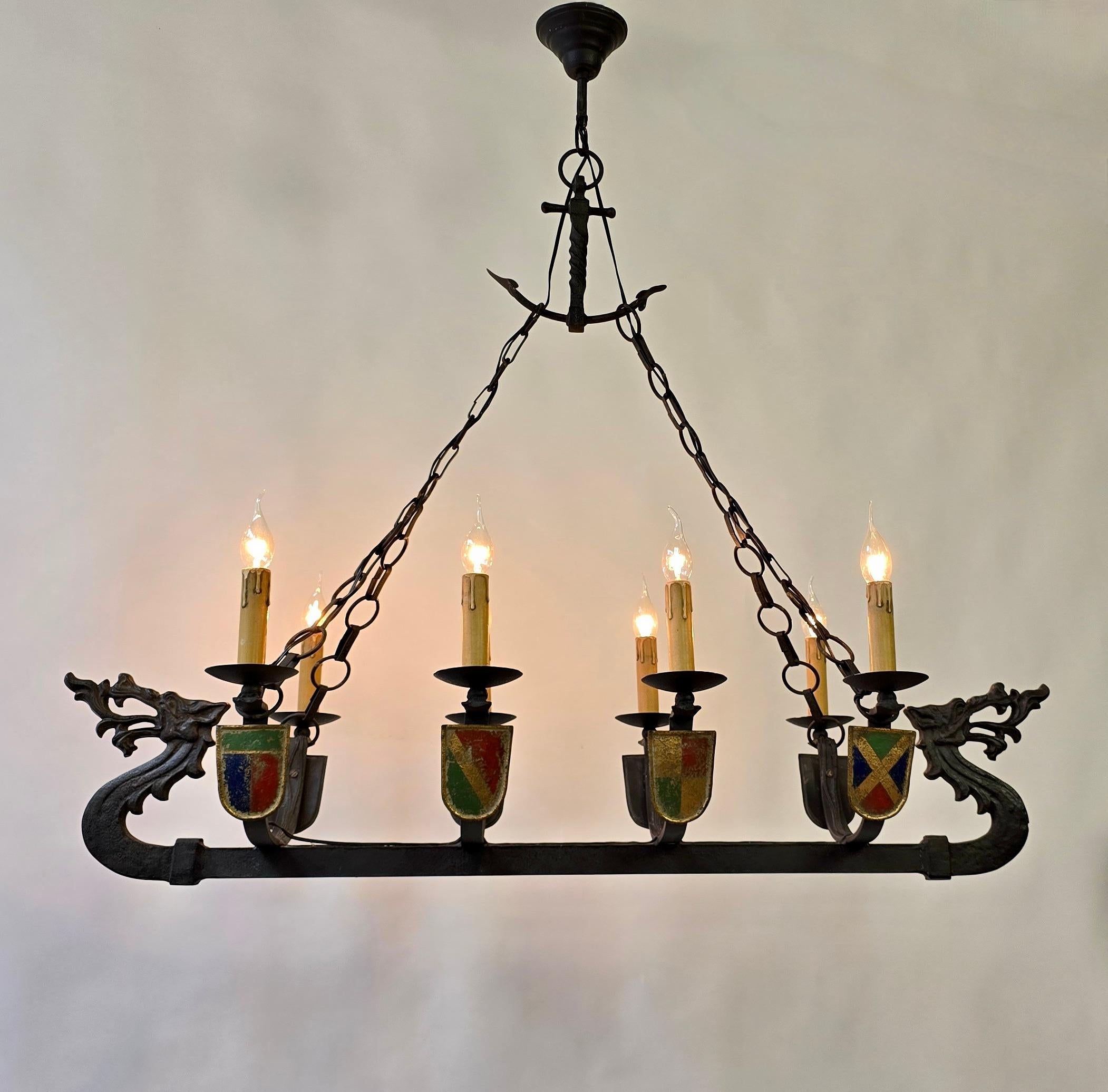 Viking Ship Dragon Boat Chandelier For Sale 4