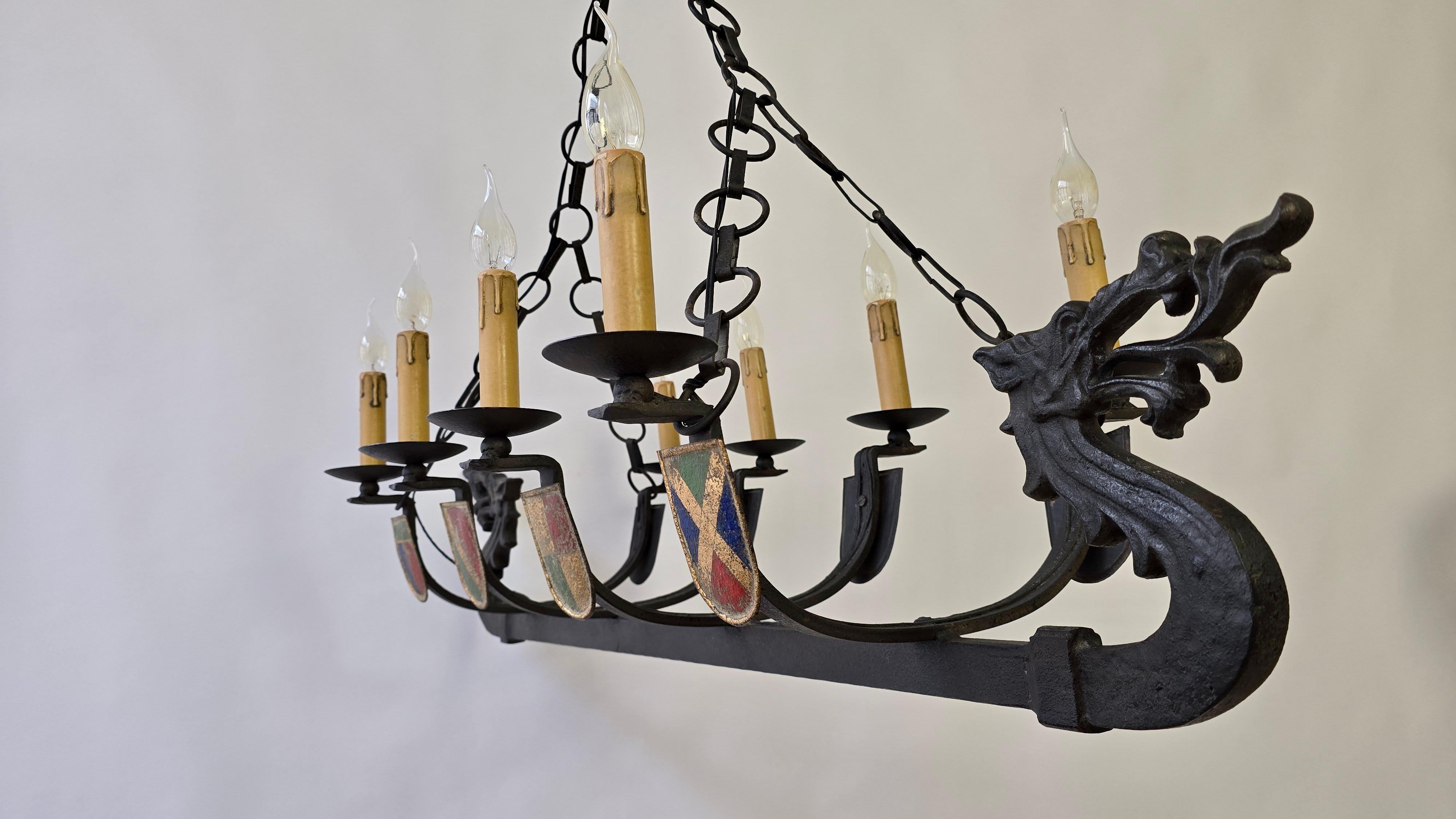 Viking Ship Dragon Boat Chandelier For Sale 6