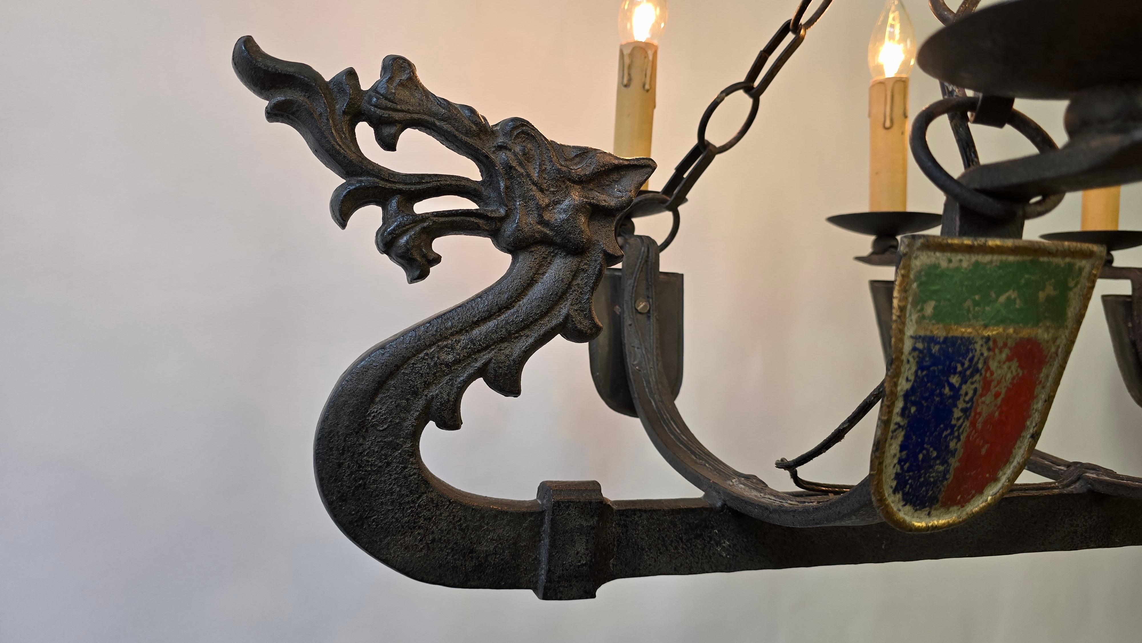 Viking Ship Dragon Boat Chandelier For Sale 8