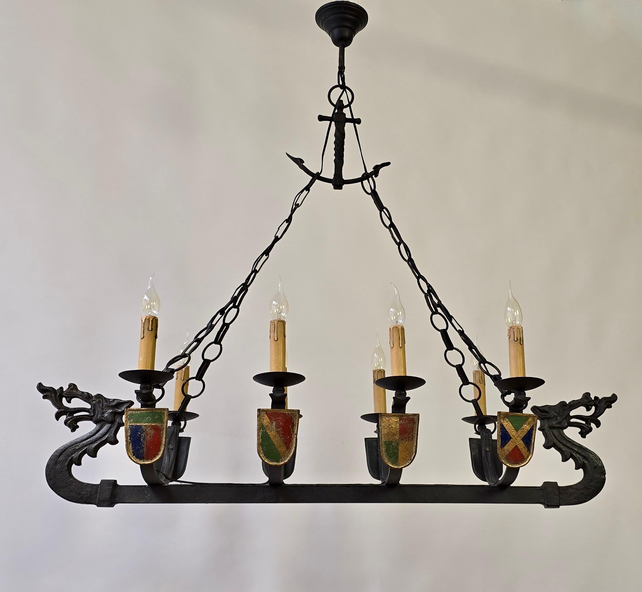 Viking Ship Dragon Boat Chandelier For Sale 2