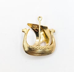 Viking Ship Pendant in 14k Yellow Gold