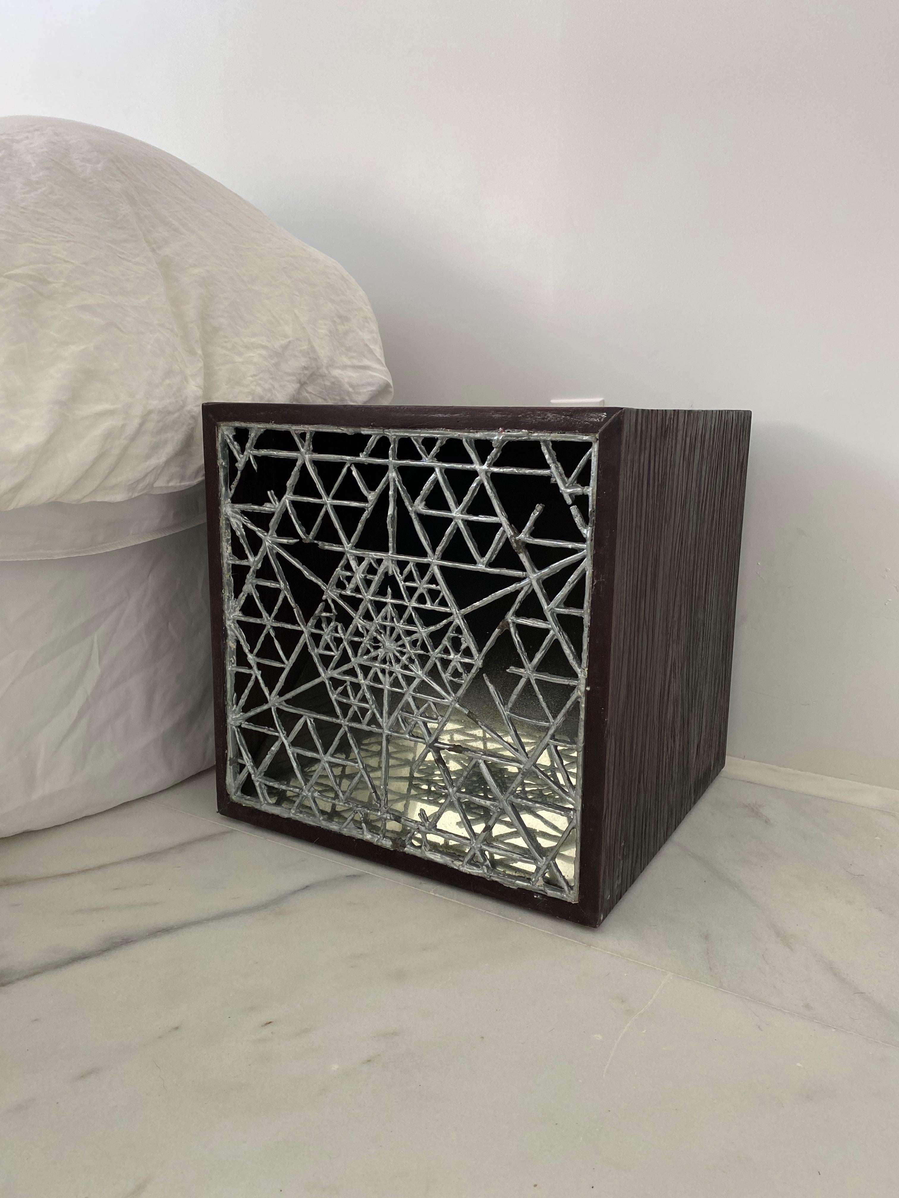 American One of a Kind Viking geometry Side Table For Sale