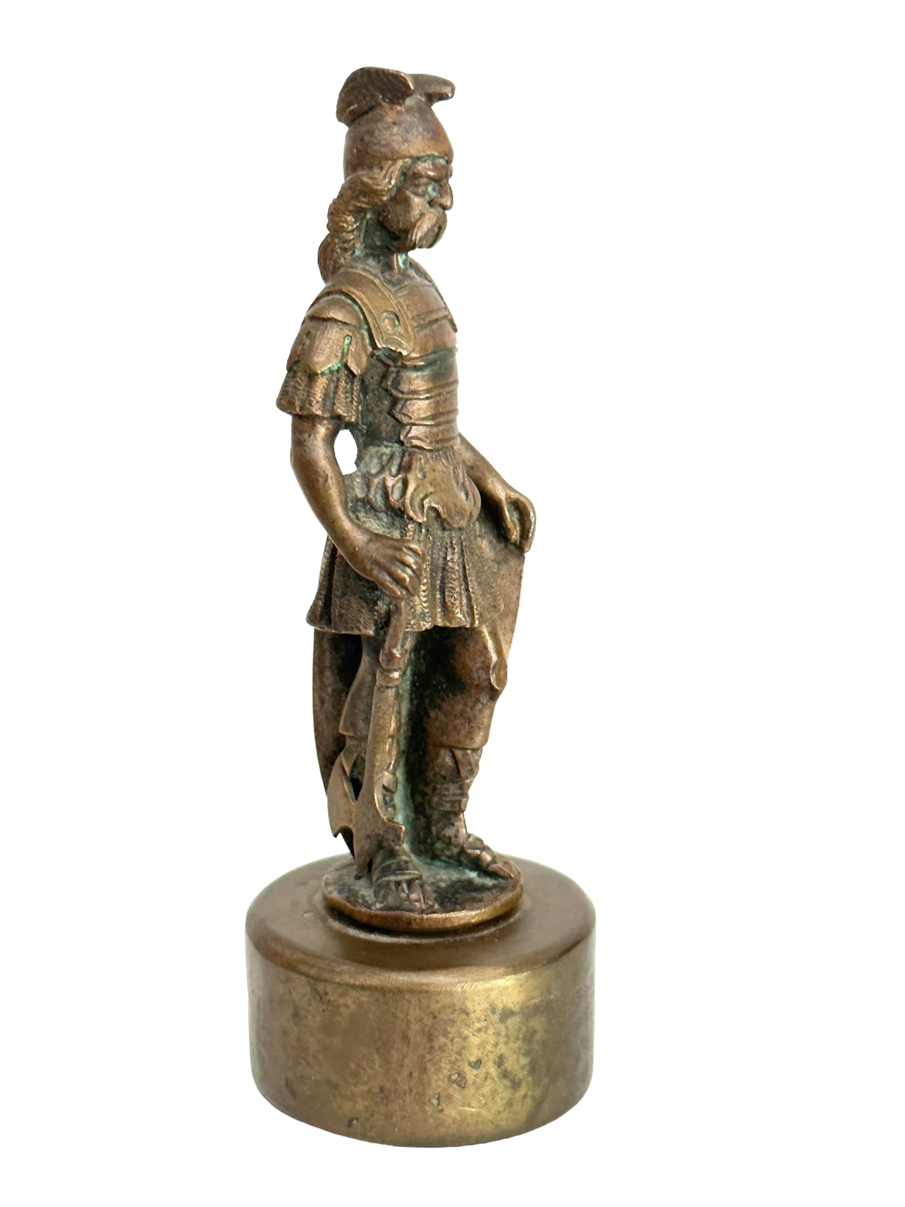 Austrian Viking Soldier Decorative Bronze Statue Sculpture, Vienna Austria 1950s For Sale