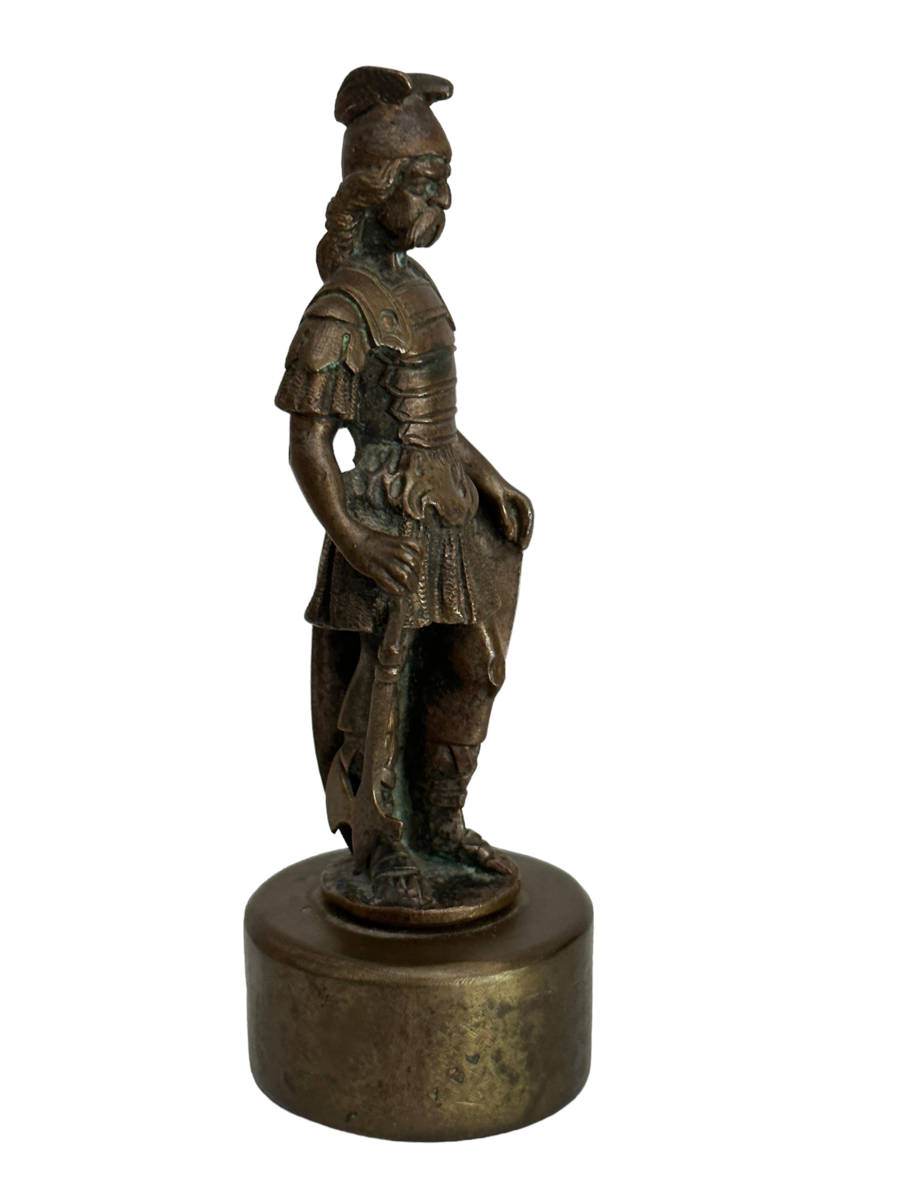 Viking Soldier Decorative Bronze Statue Sculpture, Vienna Austria 1950s For Sale 1