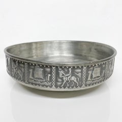 Viking Tinn Pewter Decorative Footed Bowl by Norr NORSK BJ H