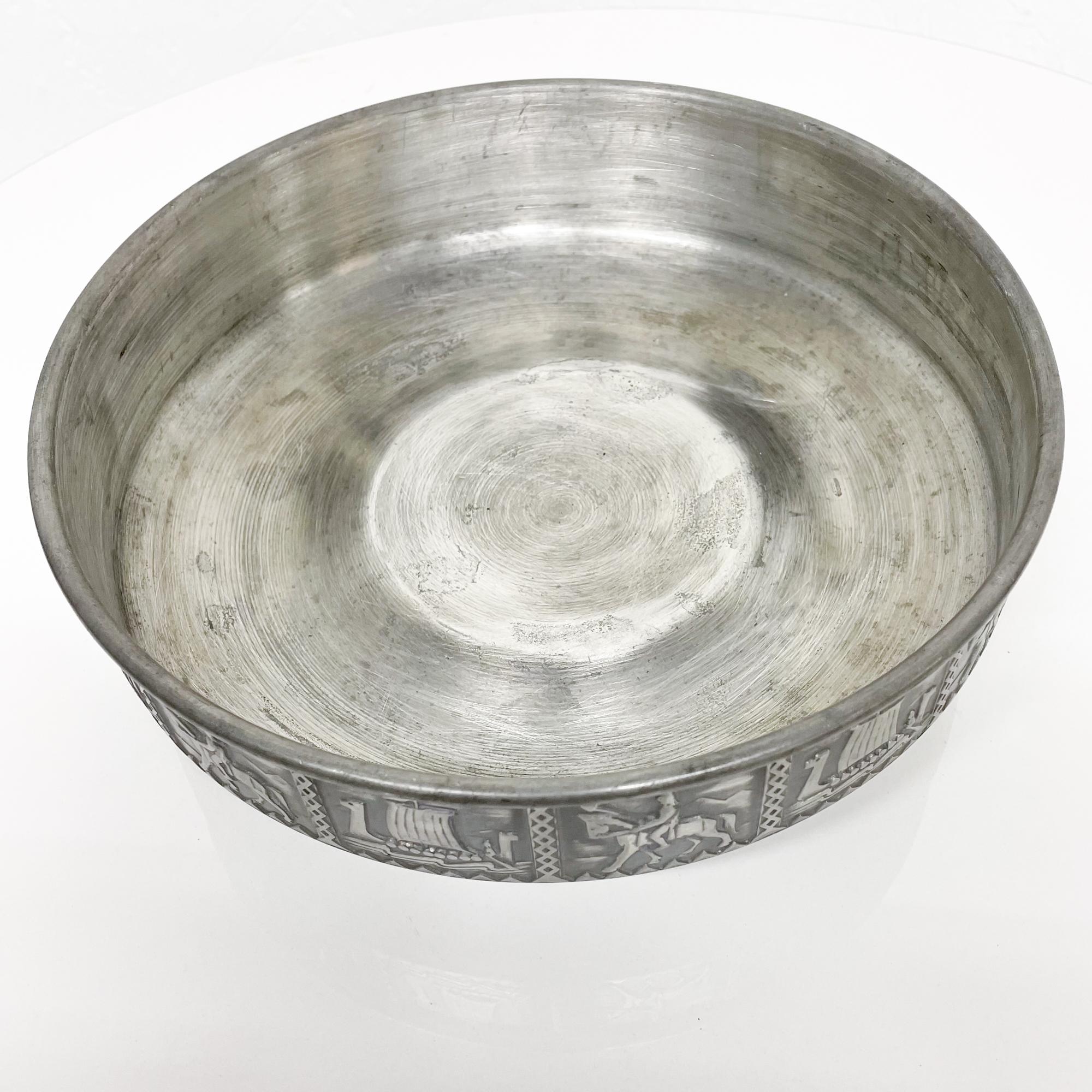 Norwegian Viking Tinn Pewter Decorative Footed Bowl by Norr NORSK BJ H