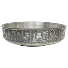 Retro Viking Tinn Pewter Decorative Footed Bowl by Norr NORSK BJ H