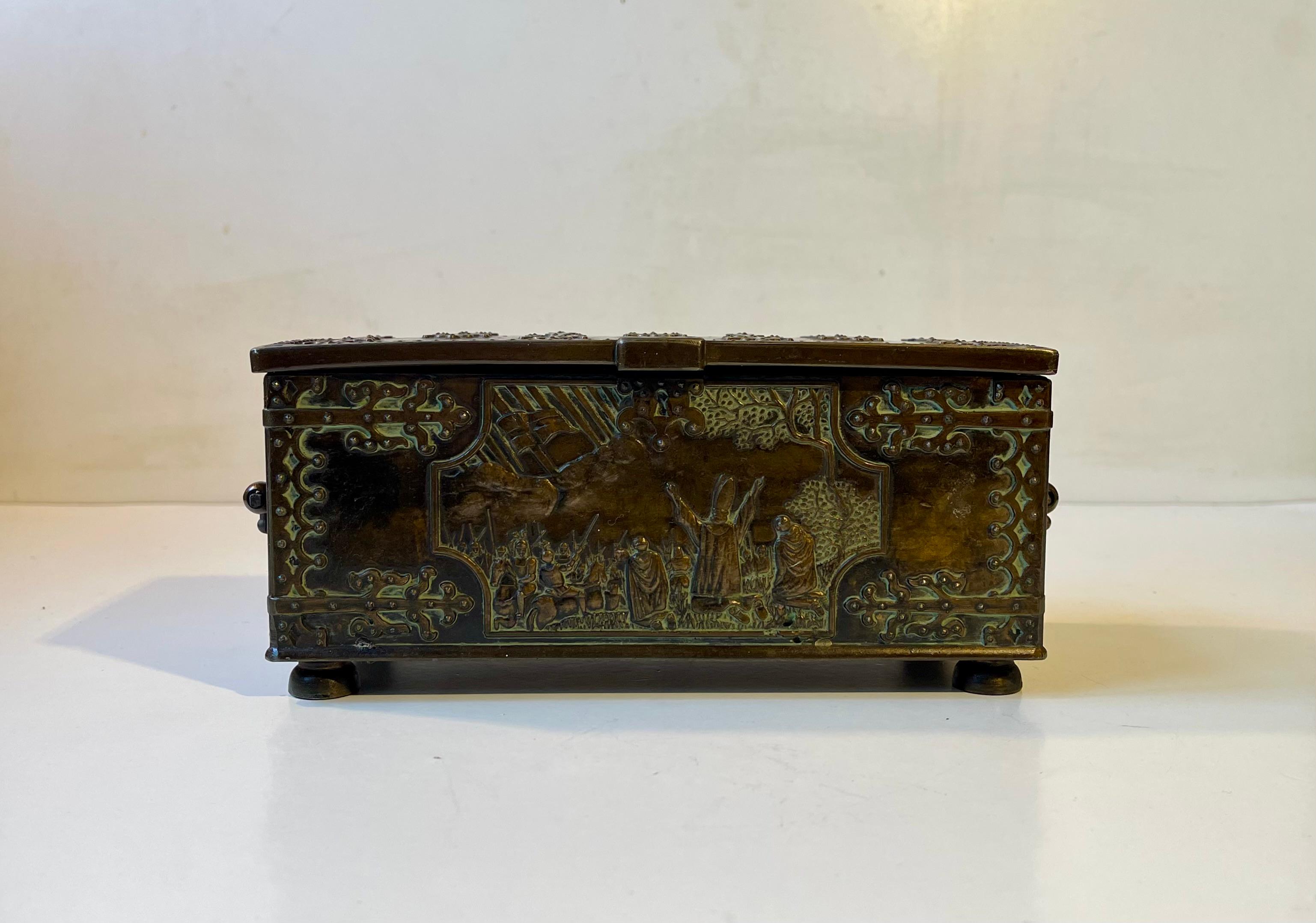 Viking Treasure Chest in Bronze by Edward Aagaard, 1950s 2