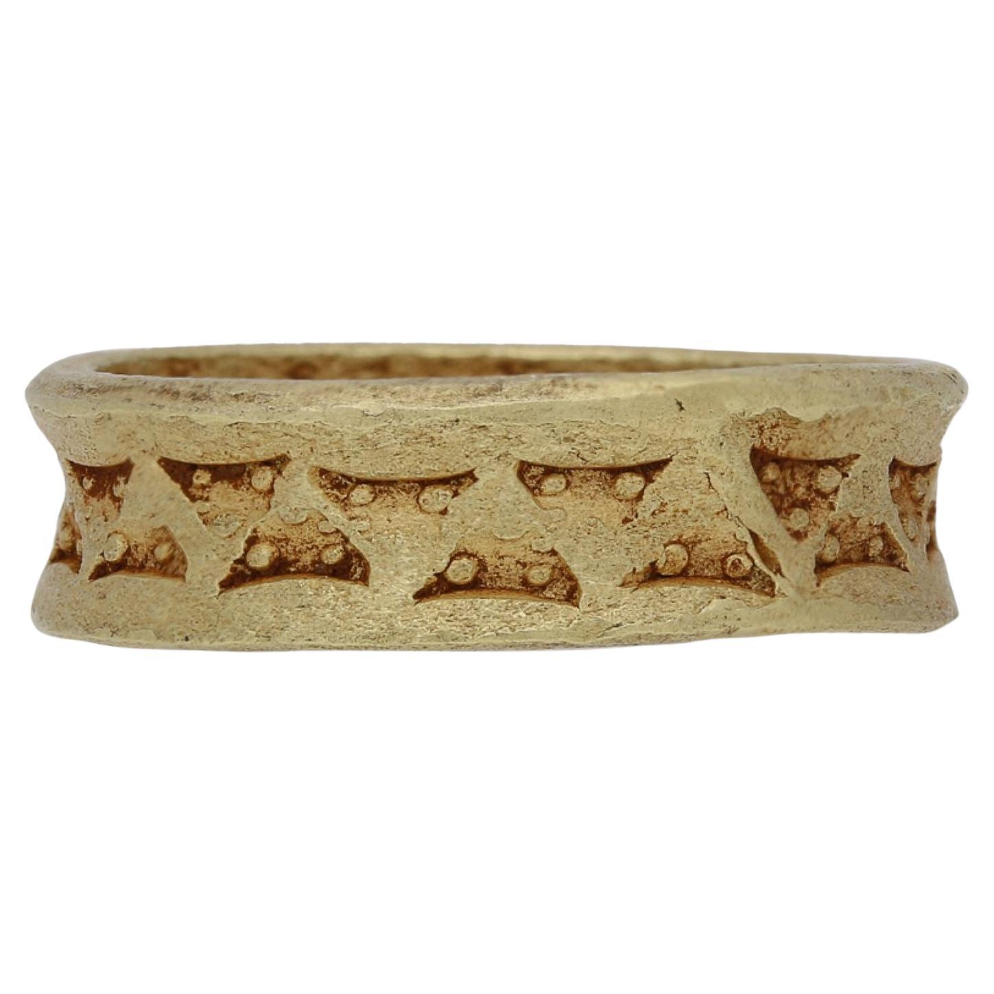 Viking yellow gold stamped ring, circa 9th-11th century AD.